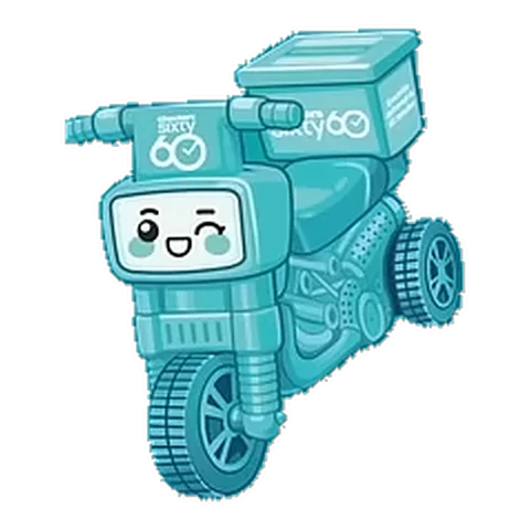 Sixty60 Teal Ride-On Bike with Loadbox sticker #SIXTY60 - Checkers Stickables