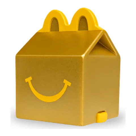 Gold Happy Meal Box mini #GOLD-HAPPY-MEAL-BOX - Little McDonald's Happy Meal Toys