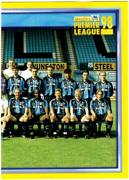 Coventry City Team Photo (right half) sticker #150 - Merlin Premier League 98 Stickers