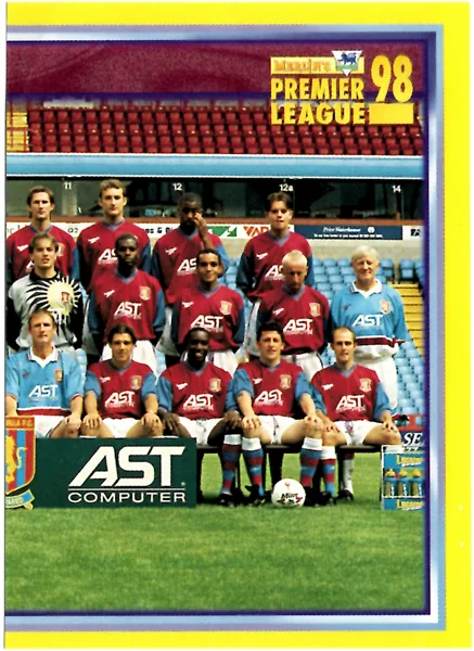 Aston Villa Team Photo (right half) sticker #30 - Merlin Premier League 98 Stickers