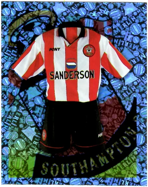 Southampton Home Kit sticker #410 - Merlin Premier League 98 Stickers