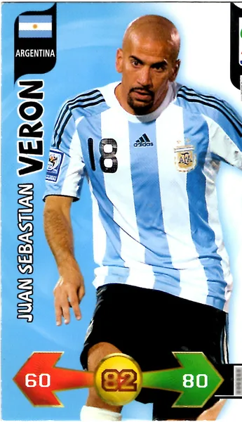 Juan Sebastian Veron card #14 - Panini Adrenalyn XL 2010 FIFA World Cup (SA Edition)