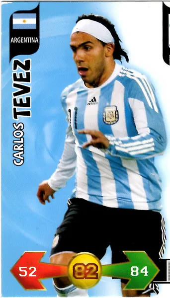 Carlos Tevez card #17 - Panini Adrenalyn XL 2010 FIFA World Cup (SA Edition)