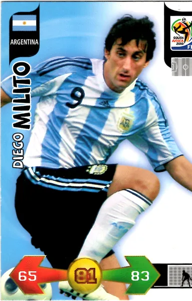 Diego Milito card #18 - Panini Adrenalyn XL 2010 FIFA World Cup (SA Edition)