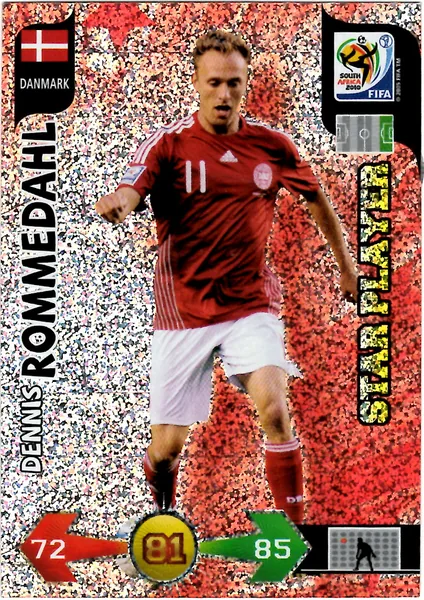 Dennis Rommedahl card #86 - Panini Adrenalyn XL 2010 FIFA World Cup (SA Edition)