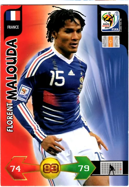 Florent Malouda card #159 - Panini Adrenalyn XL 2010 FIFA World Cup (UK Edition)