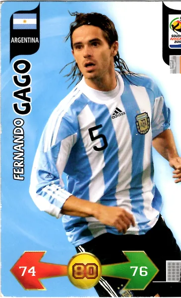 Fernando Gago card #6 - Panini Adrenalyn XL 2010 FIFA World Cup (UK Edition)