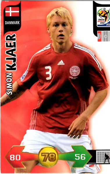 Simon Kjaer card #77 - Panini Adrenalyn XL 2010 FIFA World Cup (UK Edition)