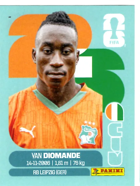 Yan Diomande sticker #CIV18 - Panini FIFA World Cup 2026