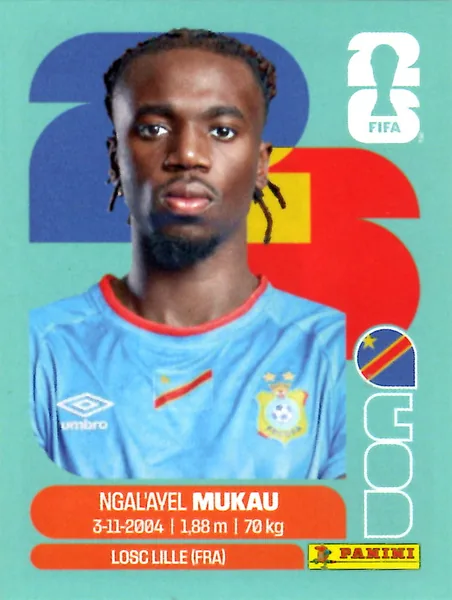 Ngal'ayel Mukau sticker #COD9 - Panini FIFA World Cup 2026