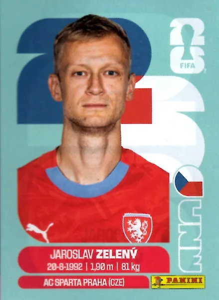 Jaroslav Zelený sticker #CZE6 - Panini FIFA World Cup 2026