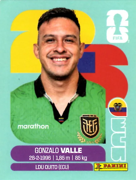 Gonzalo Valle sticker #ECU3 - Panini FIFA World Cup 2026