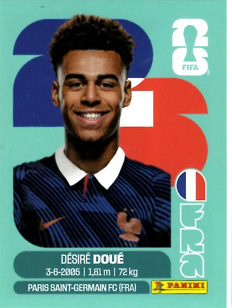 Désiré Doué sticker #FRA17 - Panini FIFA World Cup 2026