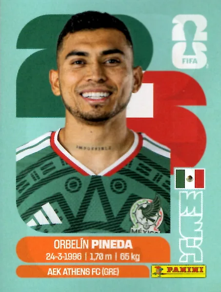 Orbelín Pineda sticker #MEX11 - Panini FIFA World Cup 2026