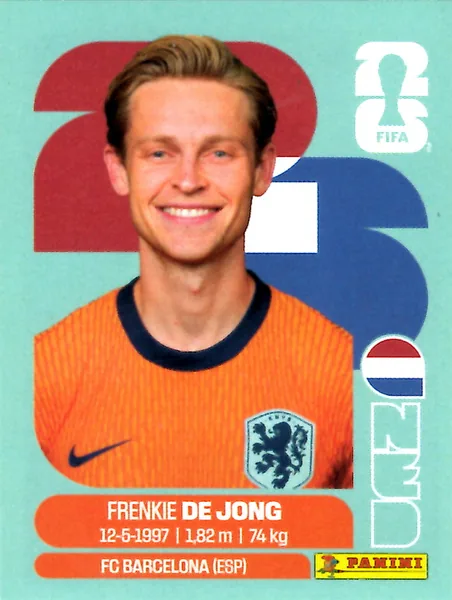 Frenkie de Jong sticker #NED14 - Panini FIFA World Cup 2026