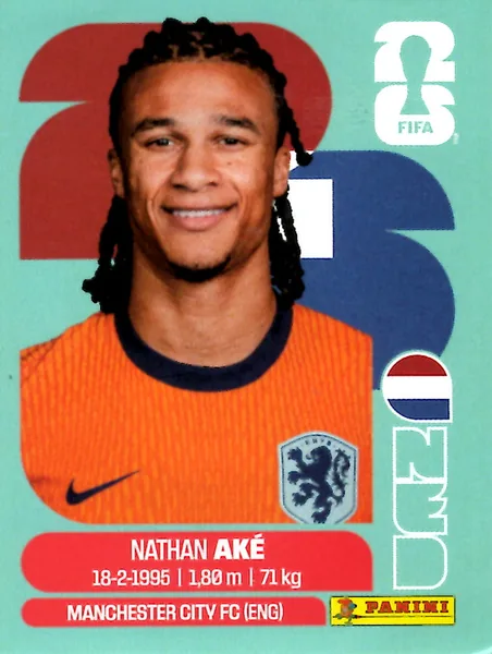 Nathan Aké sticker #NED7 - Panini FIFA World Cup 2026