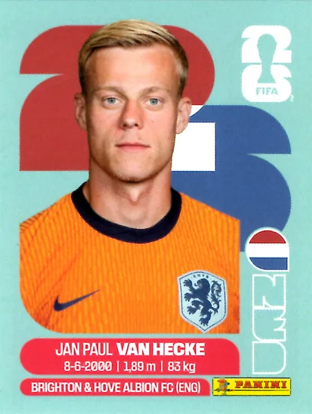 Jan Paul van Hecke sticker #NED9 - Panini FIFA World Cup 2026