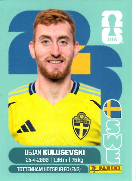 Dejan Kulusevski sticker #SWE17 - Panini FIFA World Cup 2026