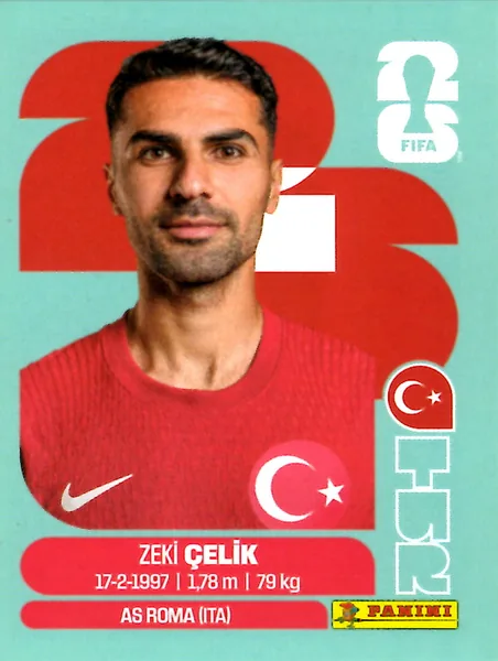 Zeki Çelik sticker #TUR4 - Panini FIFA World Cup 2026