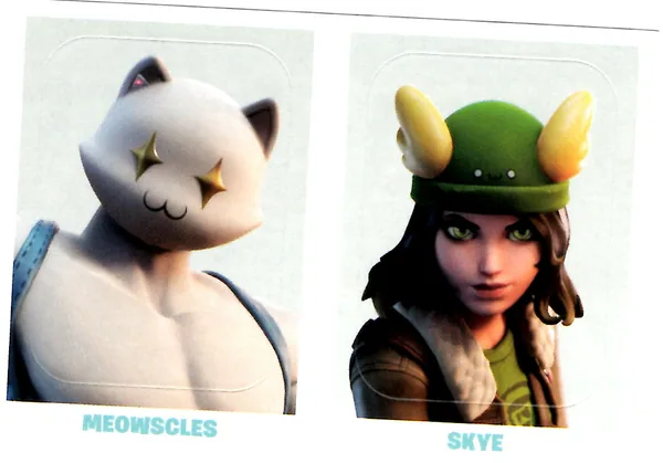 Meowscles / Skye sticker #219 - Panini Fortnite Golden Frame Series