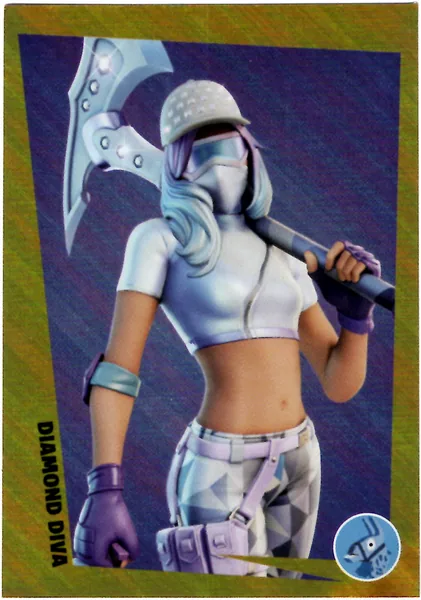 Diamond diva sticker #76 - Panini Fortnite Golden Frame Series - Swappies