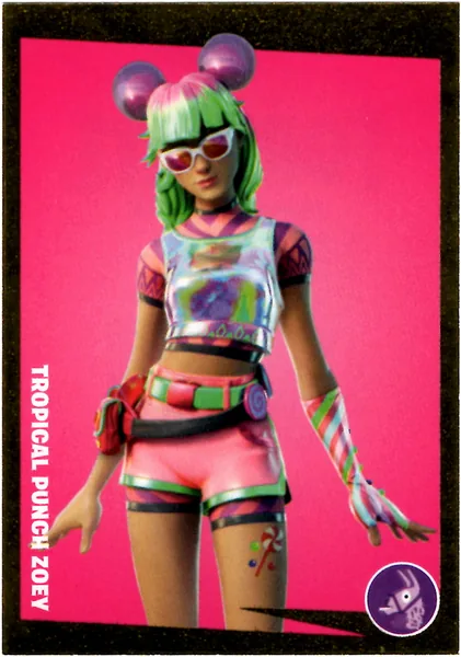 Tropical punch zoey sticker #94 - Panini Fortnite Golden Frame Series
