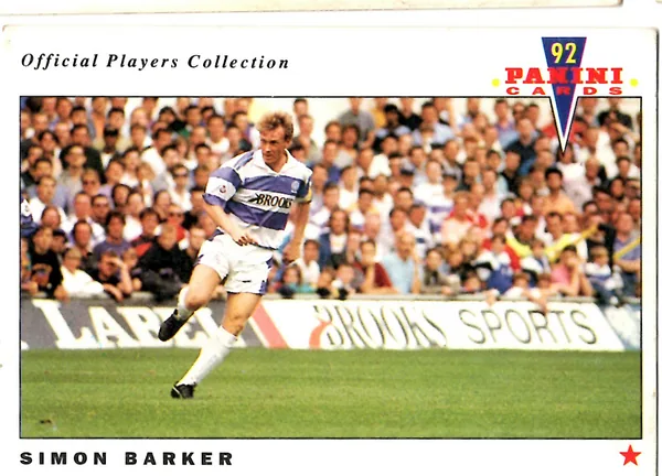 Simon Barker card #198 - Panini Official Players Collection 1992
