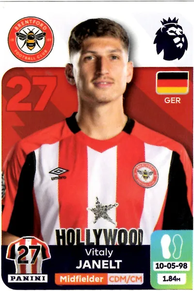 Vitaly Janelt sticker #127 - Panini Premier League 2024 Stickers