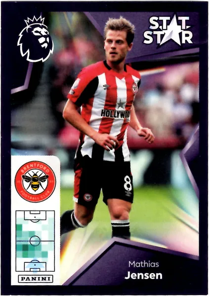 Mathias Jensen sticker #138 - Panini Premier League 2024 Stickers