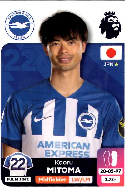 Kaoru Mitoma sticker #154 - Panini Premier League 2024 Stickers