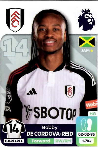 Bobby De Cordova-Reid sticker #303 - Panini Premier League 2024 Stickers