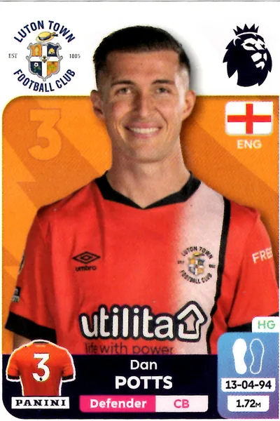 Dan Potts sticker #380 - Panini Premier League 2024 Stickers