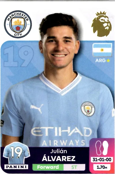Julian Alvarez sticker #426 - Panini Premier League 2024 Stickers