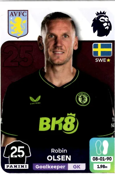 Robin Olsen sticker #83 - Panini Premier League 2024 Stickers