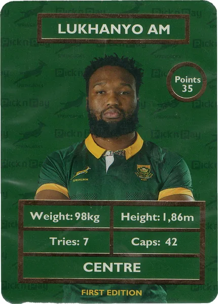 Lukhanyo Am card #AM - Pick n Pay Springbok Collectaboks