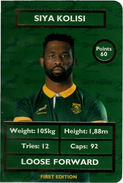 Siya Kolisi card #KOLISI - Pick n Pay Springbok Collectaboks