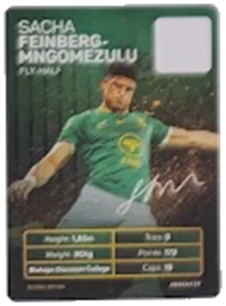 Sacha Feinberg-Mngomezulu card #FEINBERG - Pick n Pay Springbok Collectaboks 2026