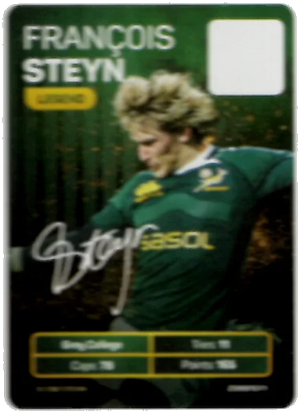 Francois Steyn card #FSTEYN - Pick n Pay Springbok Collectaboks 2026