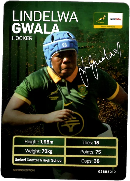 Lindelwa Gwala card #GWALA - Pick n Pay Springbok Collectaboks 2026