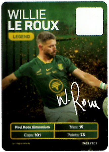 Willie le Roux card #LEROUX - Pick n Pay Springbok Collectaboks 2026