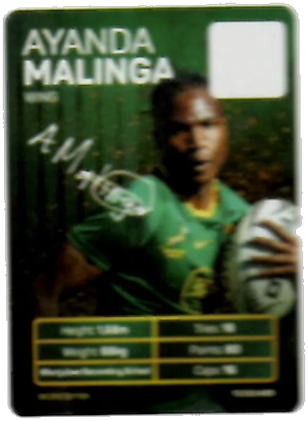 Ayanda Malinga card #MALINGA - Pick n Pay Springbok Collectaboks 2026