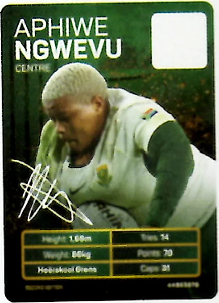 Aphiwe Ngwevu card #NGWEVU - Pick n Pay Springbok Collectaboks 2026
