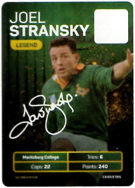Joel Stransky card #STRANSKY - Pick n Pay Springbok Collectaboks 2026