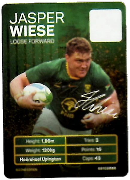 Jasper Wiese card #WIESE - Pick n Pay Springbok Collectaboks 2026