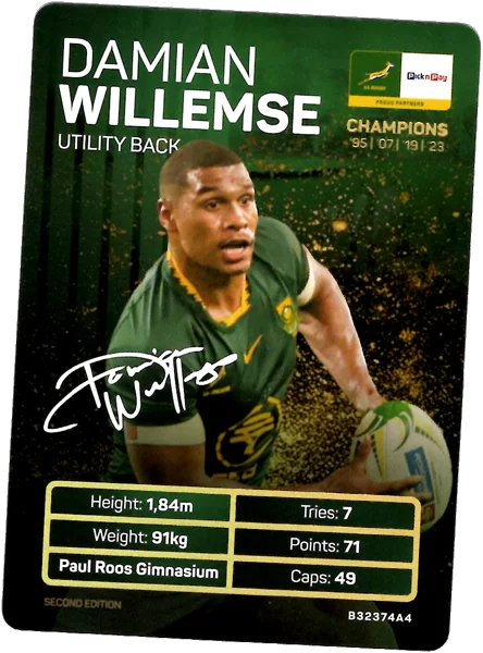 Damian Willemse card #WILLEMSE - Pick n Pay Springbok Collectaboks 2026