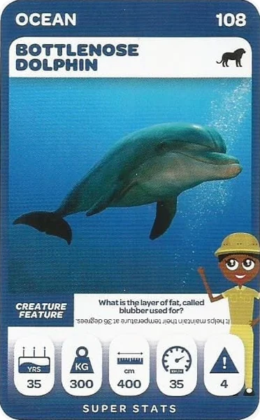 Bottlenose Dolphin card #108 - Pick n Pay South African Super Animals