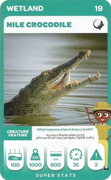 Nile Crocodile card #19 - Pick n Pay South African Super Animals