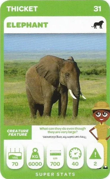 Elephant card #31 - Pick n Pay South African Super Animals