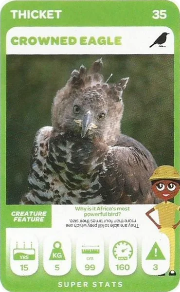 Crowned Eagle card #35 - Pick n Pay South African Super Animals