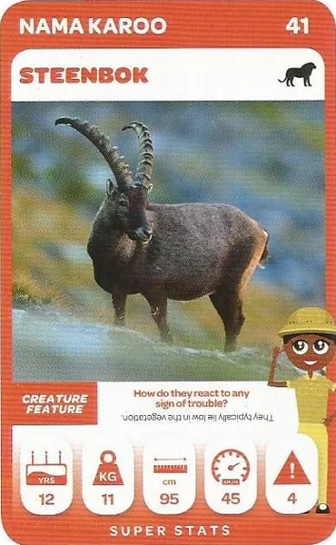 Steenbok card #41 - Pick n Pay South African Super Animals